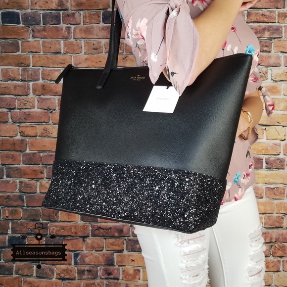 Kate spade LARGE Penny Greta Court Black Tote Bag - Picture 3 of 7